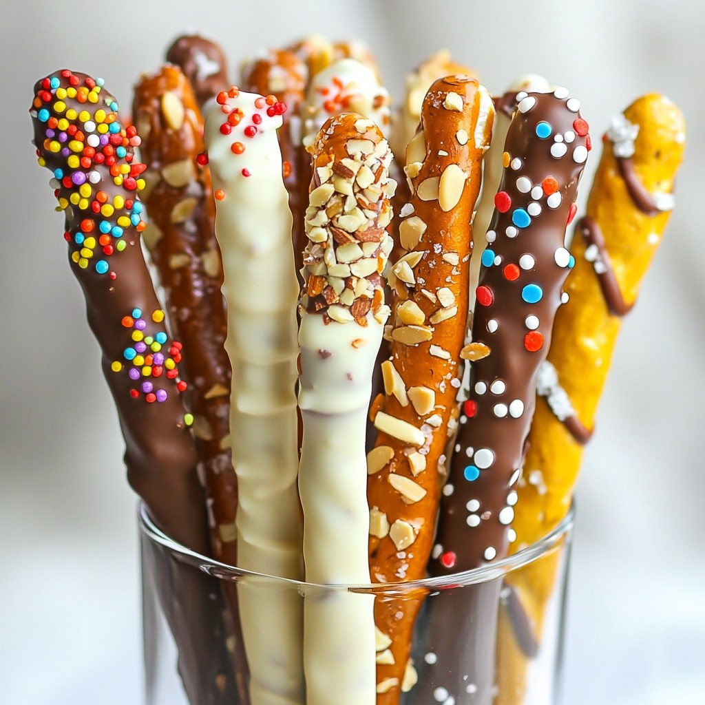 Schokoladenüberzogene Brezelstangen Einfaches Rezept