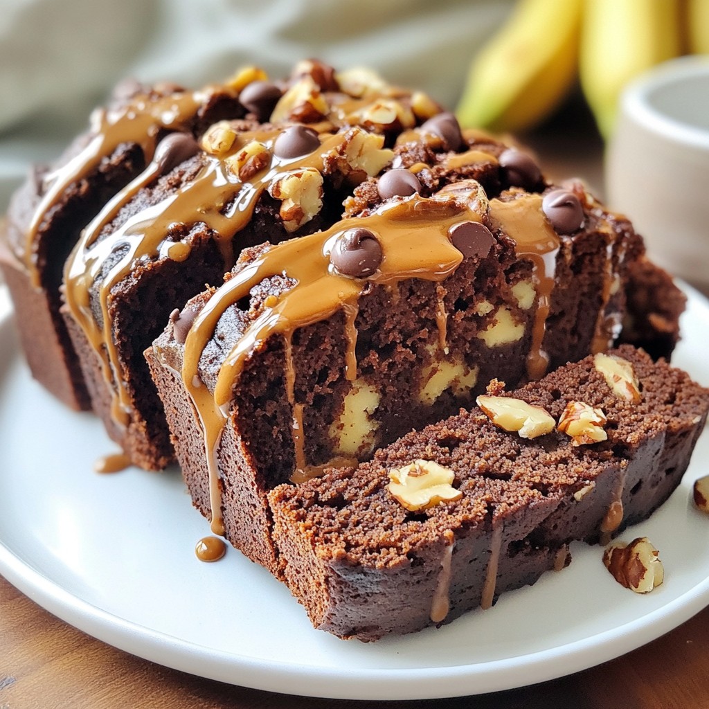 Schokoladen-Erdnussbutter-Bananenbrot lecker und einfach