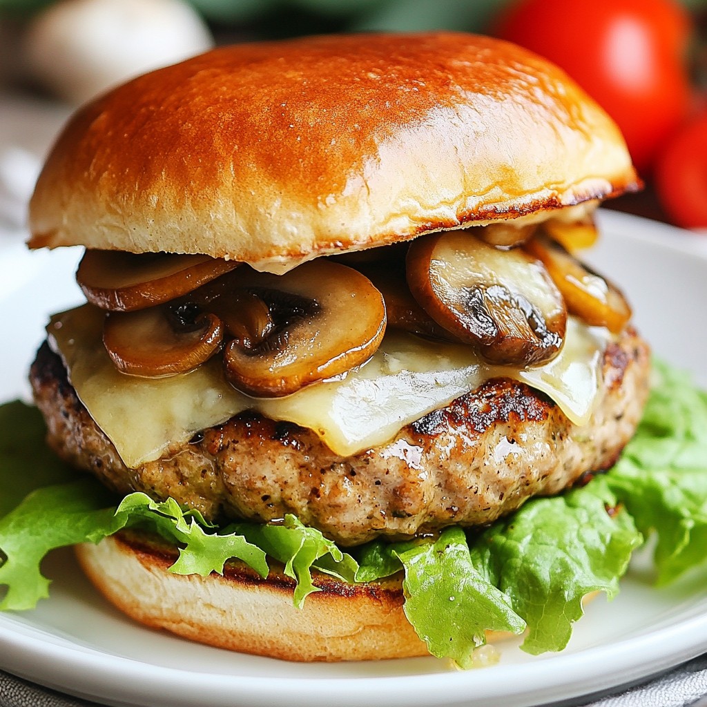 Mushroom Swiss Turkey Burgers Einfaches Rezept für Genuss