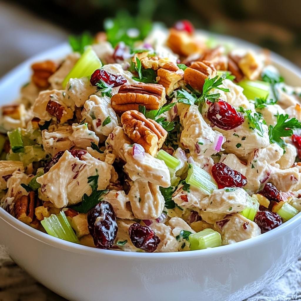 Cranberry Pecan Chicken Salad Frisch und Schmackhaft