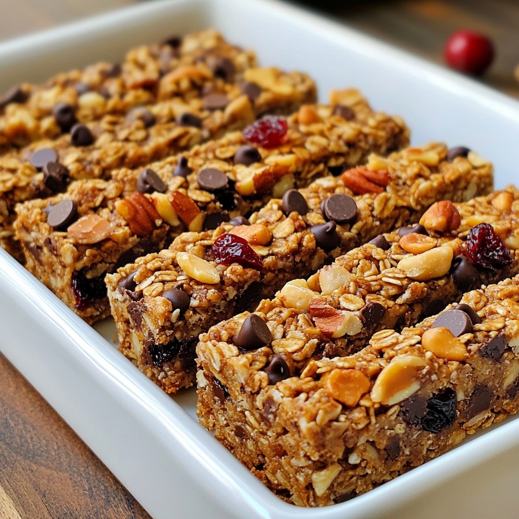 Peanut Butter Chocolate Chip Granola Bars Leckere Snacks