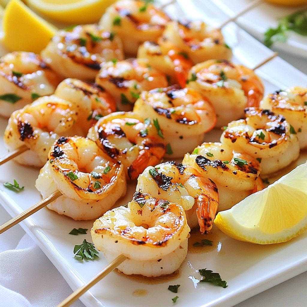 Zitronen-Knoblauch Garnelenspieße Geschmacksvoll Grillen