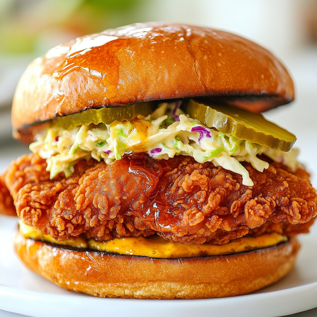 Hot Honey Crispy Chicken Sandwich köstlich und knusprig