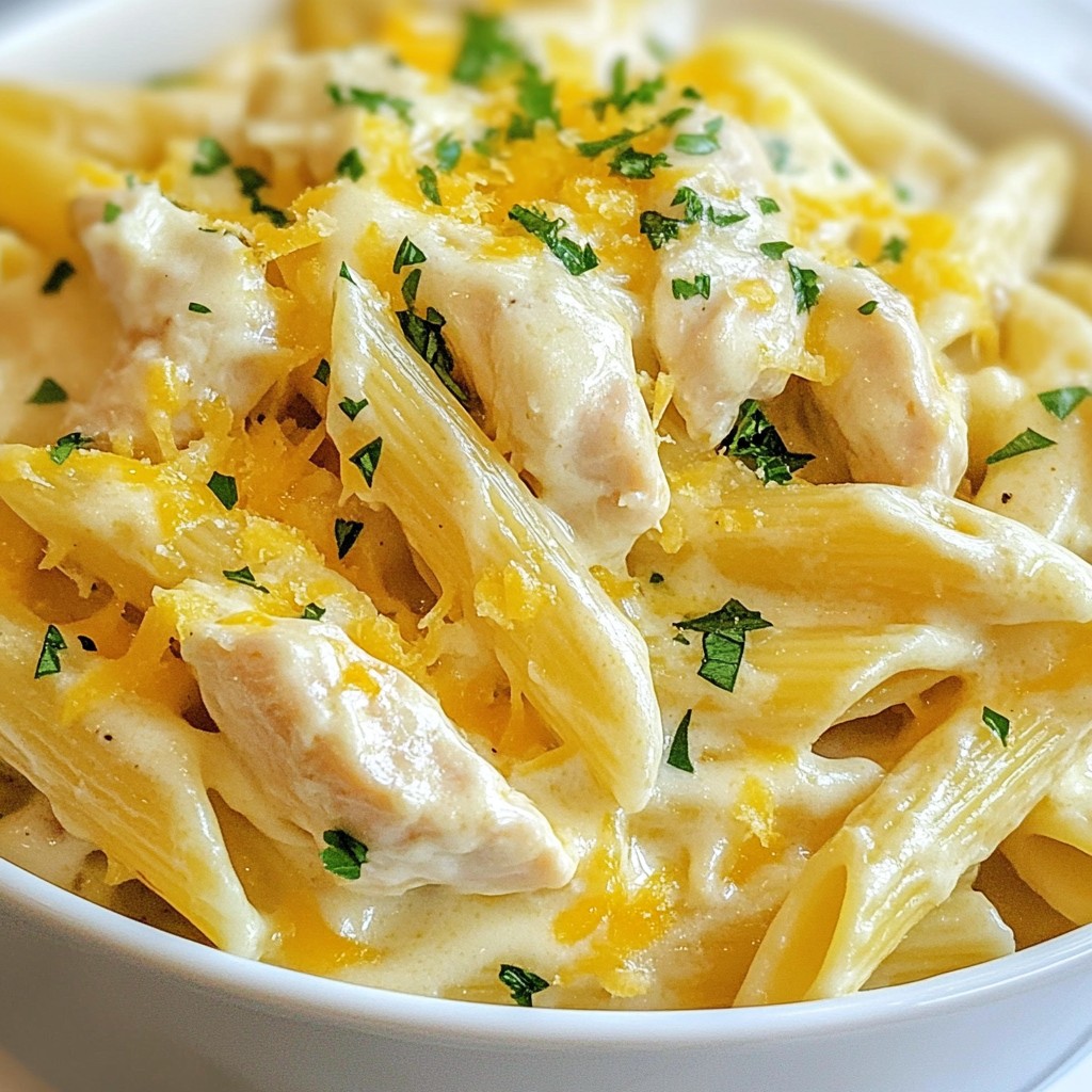 Cheesy Instant Pot Chicken Alfredo Penne Genussgerecht