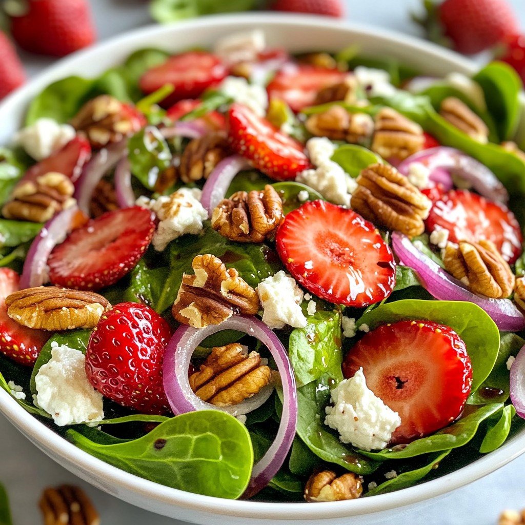 Spinach Strawberry Goat Cheese Salad Frisch und Lecker