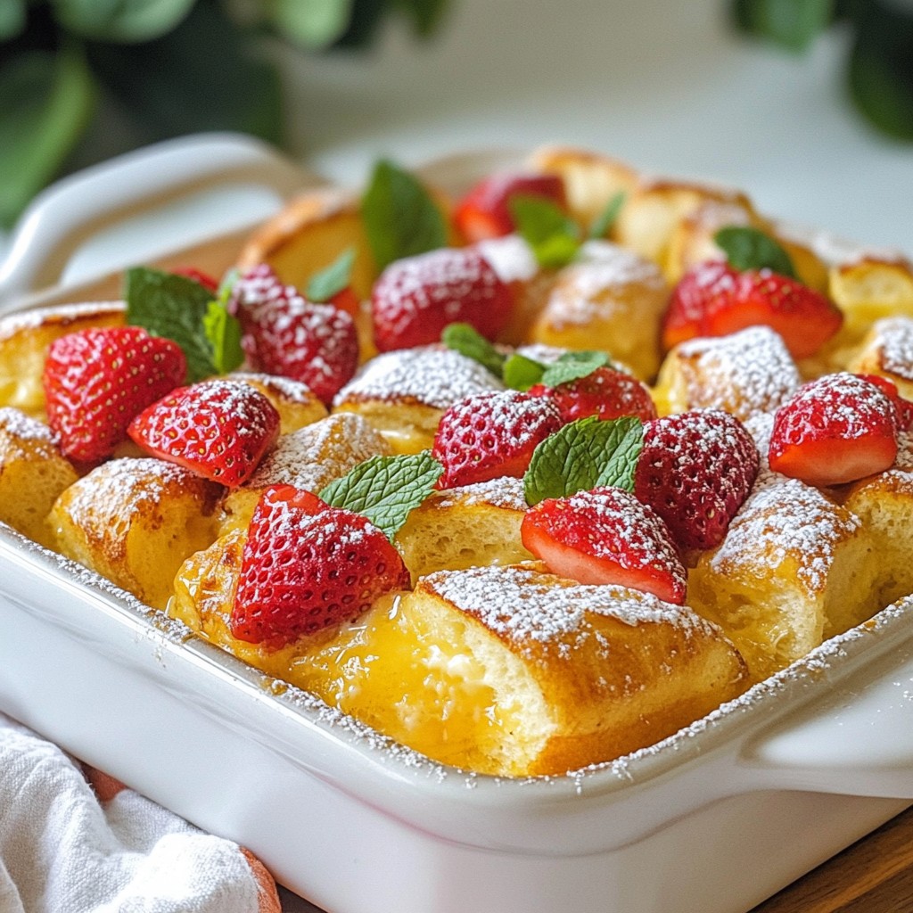 Erdbeer-Käsekuchen-Frühstücksauflauf köstlich genießen