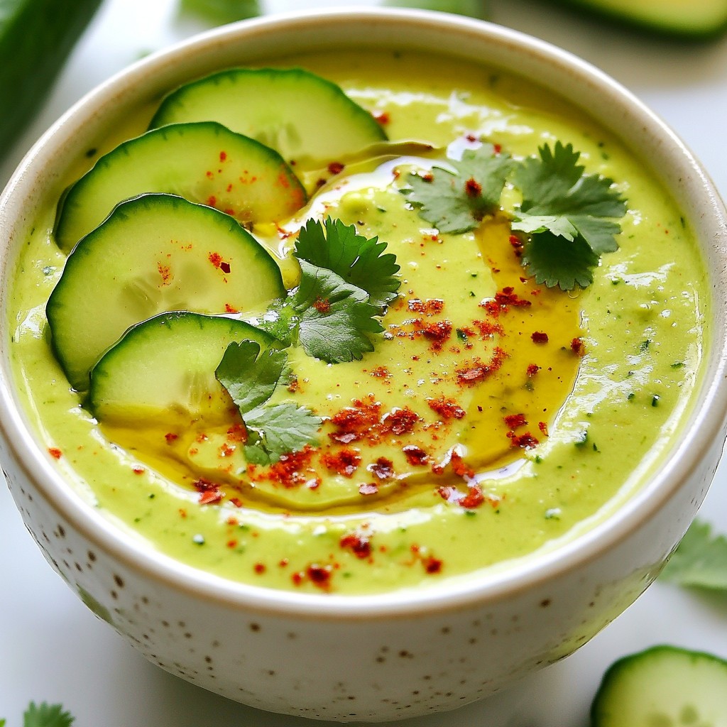 Erfrischendes Cucumber Avocado Gazpacho Rezept