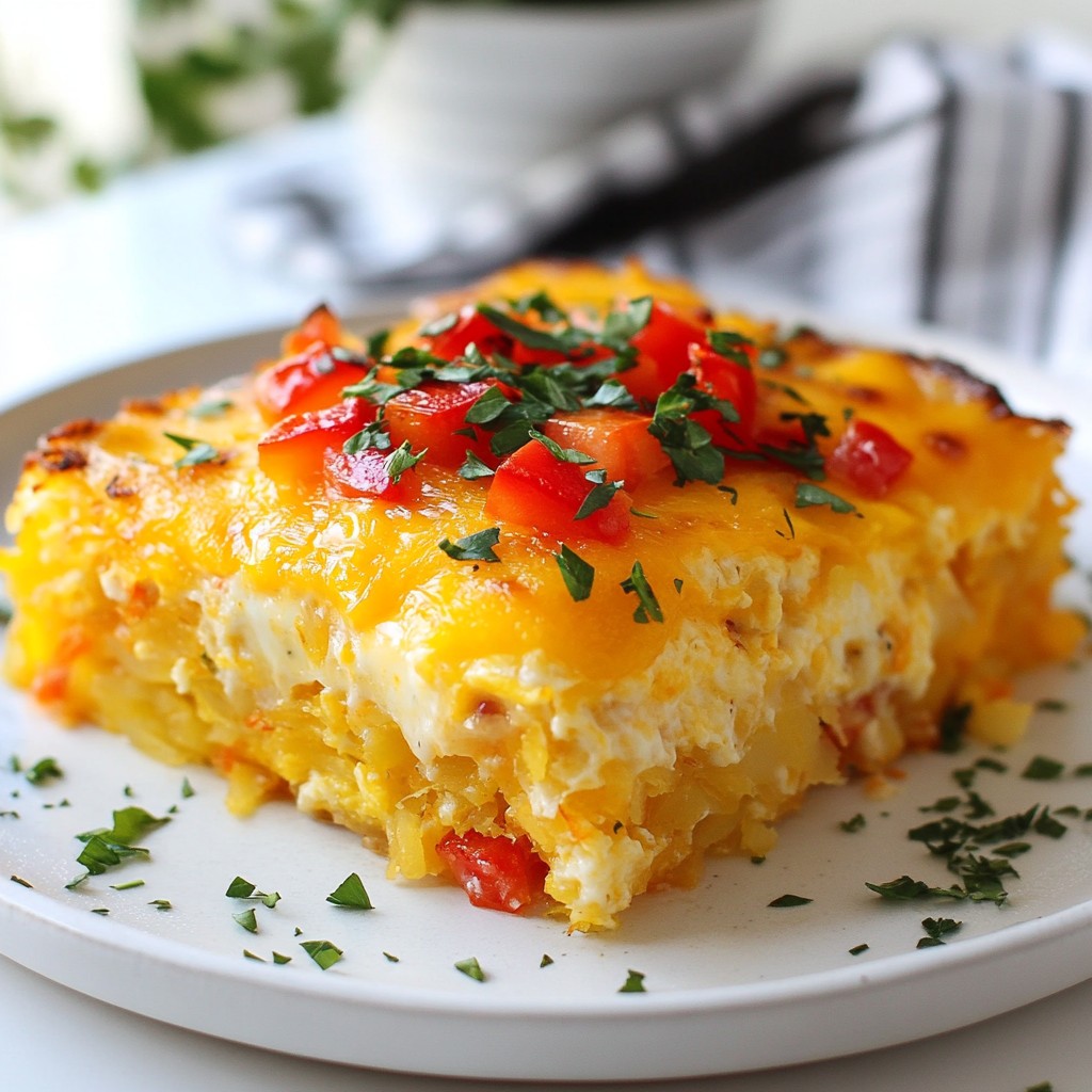 Cheesy Hash Brown Breakfast Casserole Lecker und Einfach