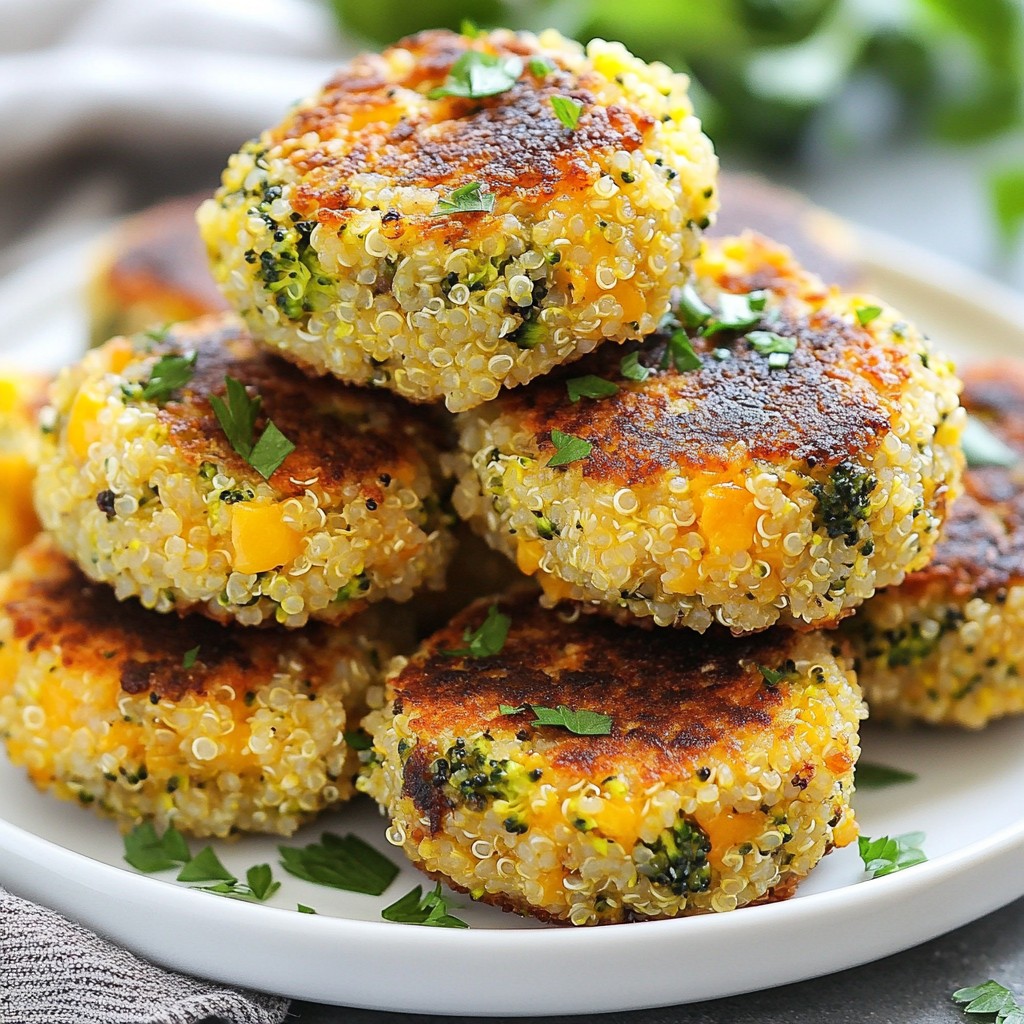 Leckere Broccoli Cheddar Quinoa Bites Rezept