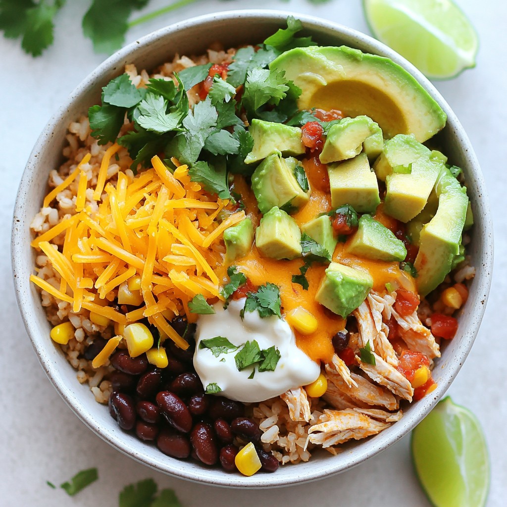 Leckere Instant Pot Chicken Burrito Bowls schnell zubereiten