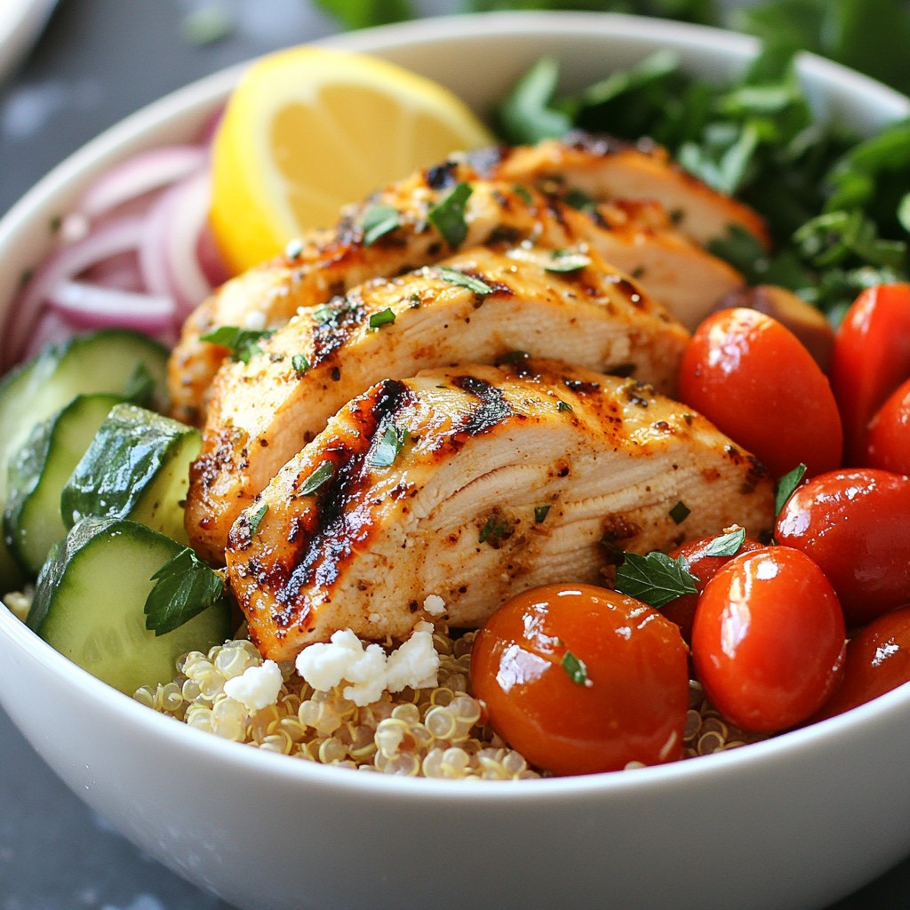 Griechische Hähnchen Power Bowls für frische Ernährung