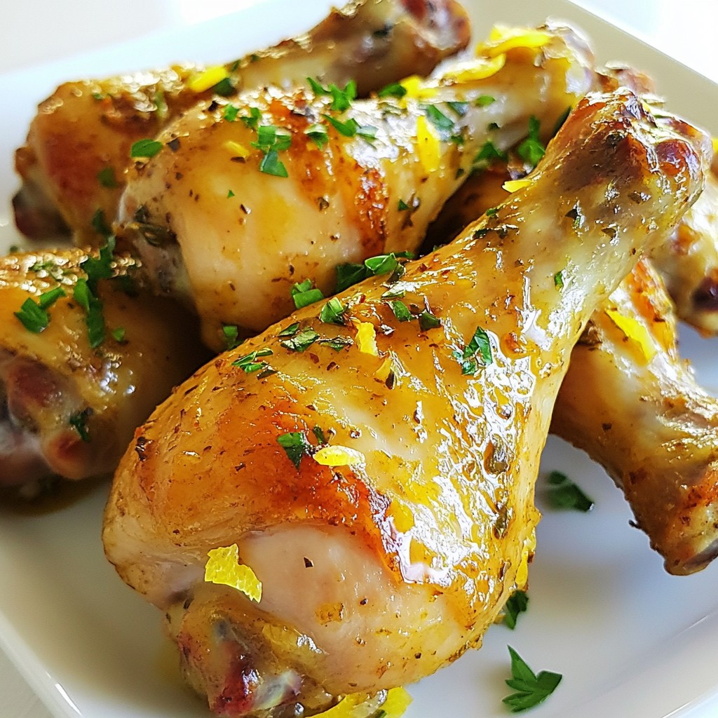 Saftige Instant Pot Knoblauch Zitrone Kräuter Drumsticks