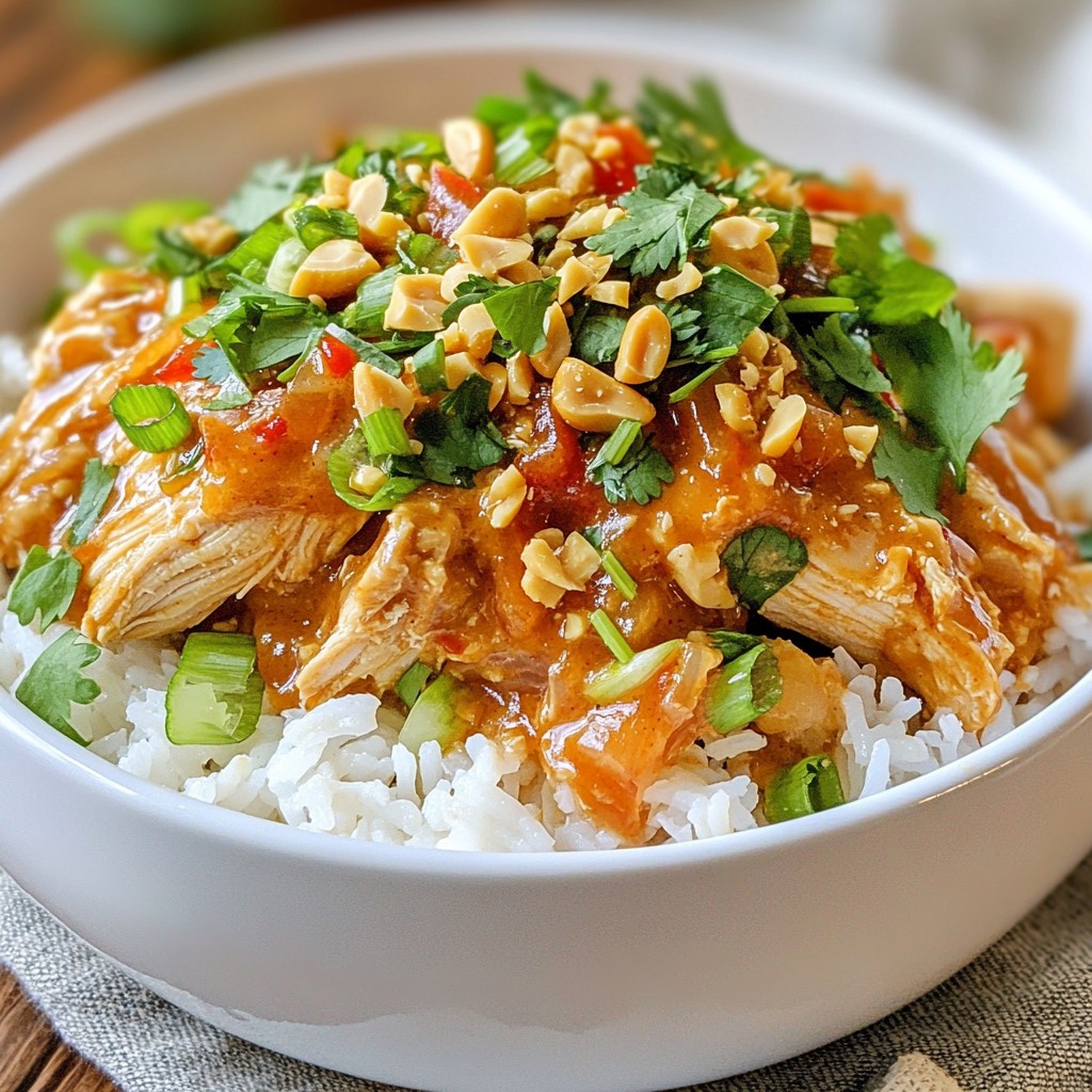 Spicy Instant Pot Thai Erdnuss-Hähnchen Lecker Rezept