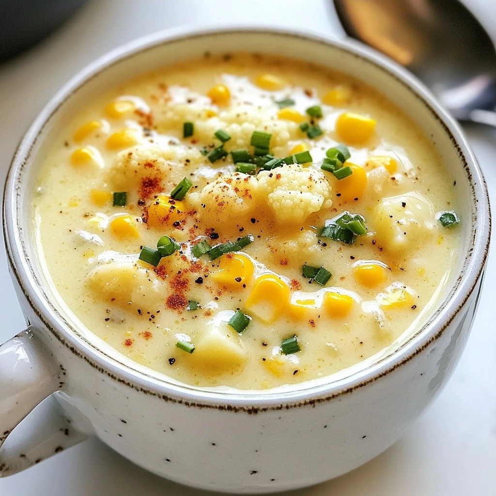 Cremige Instant Pot Corn and Cauliflower Chowder