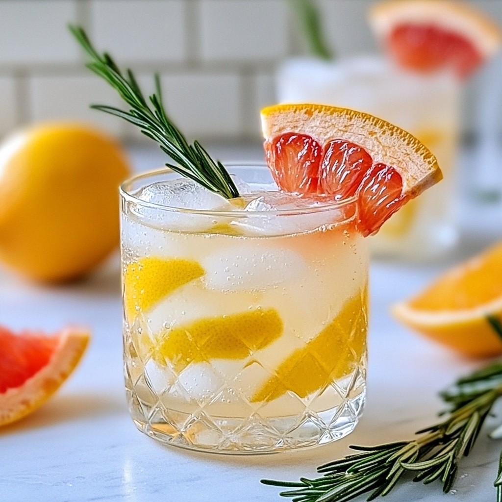 Grapefruit Rosemary Mocktail Kraftvoller Erfrischungsdrink