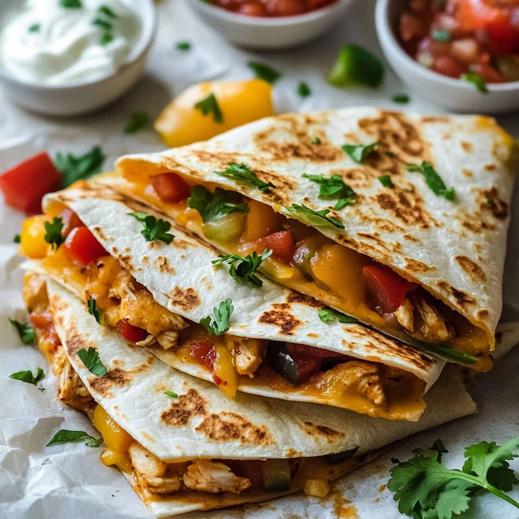 Würzige Chipotle-Hühnchen-Quesadillas ganz einfach machen