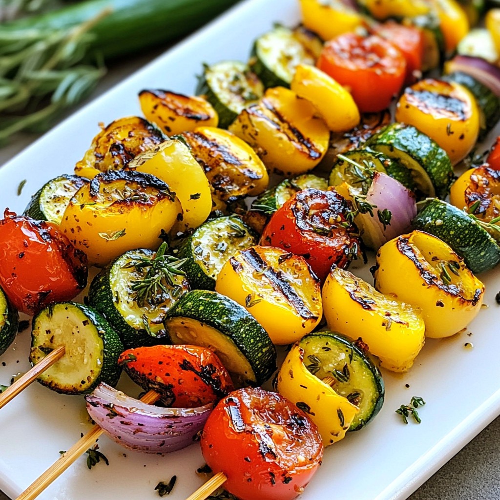 Lemon Herb Grilled Veggie Kabobs Frisch und Einfach