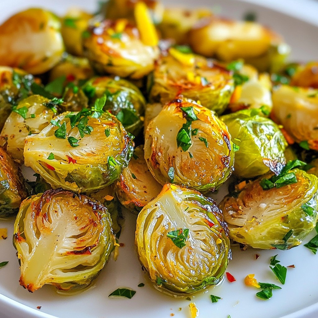 Lemon Garlic Roasted Brussels Sprouts Einfaches Rezept