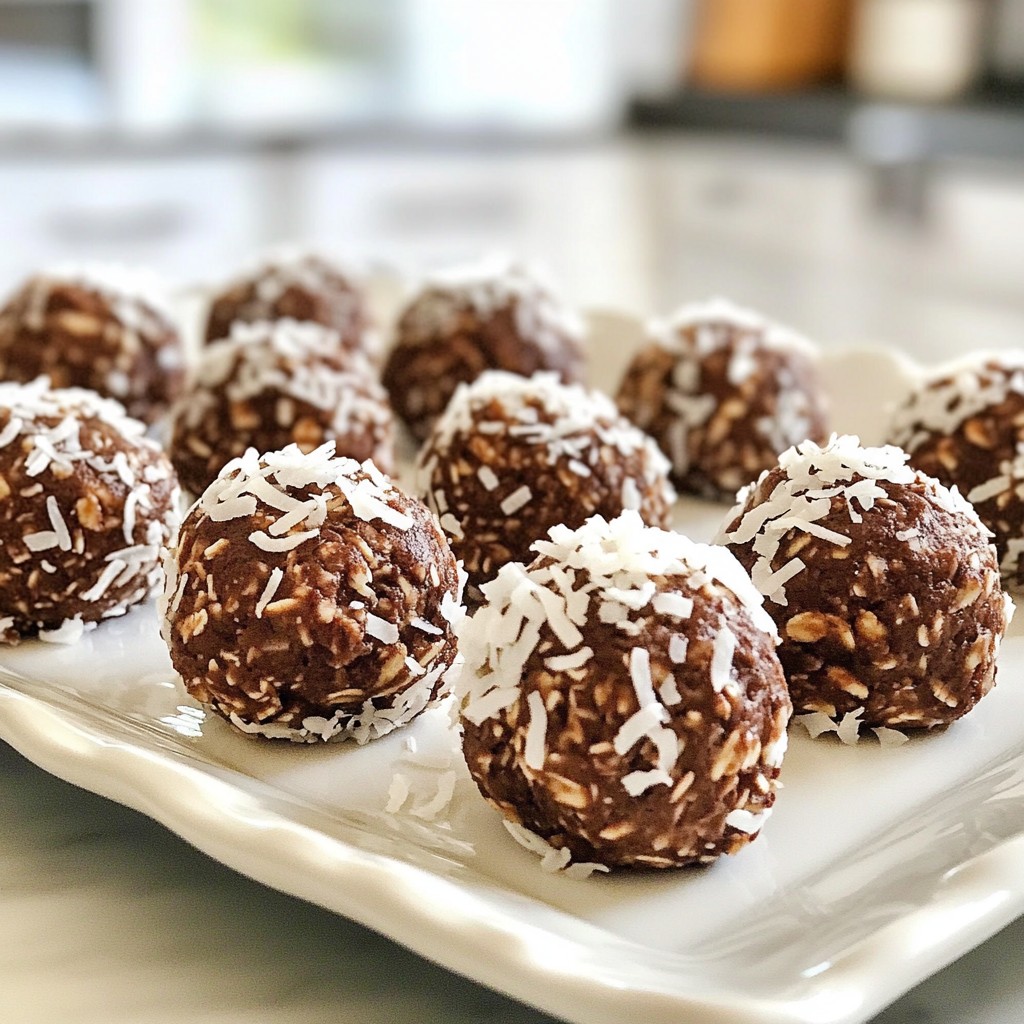 Schokoladen-Kokos-Energiehäppchen nahrhafte Snacks