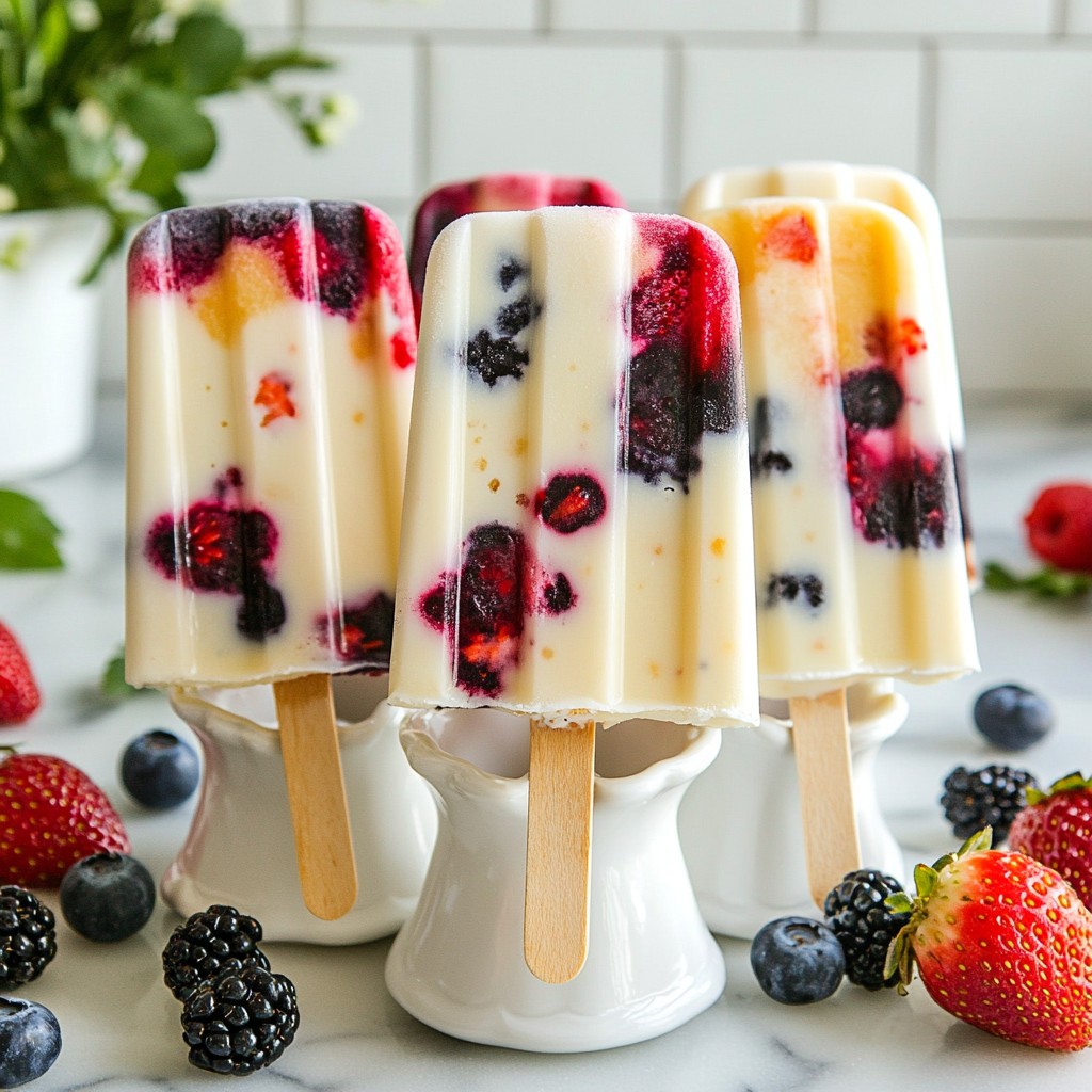 Gemischte Beeren Joghurt Pops Frisch und Lecker Rezept