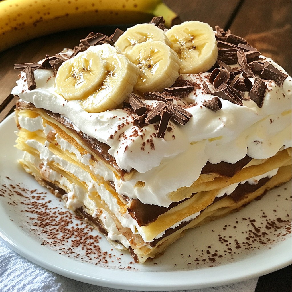 Schmackhafter Chocolate Banana Crepe Cake Rezept