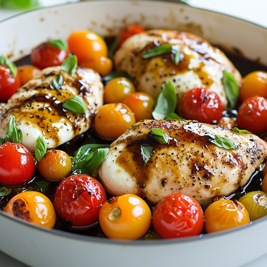Balsamic Chicken Caprese Skillet Einfaches Rezept