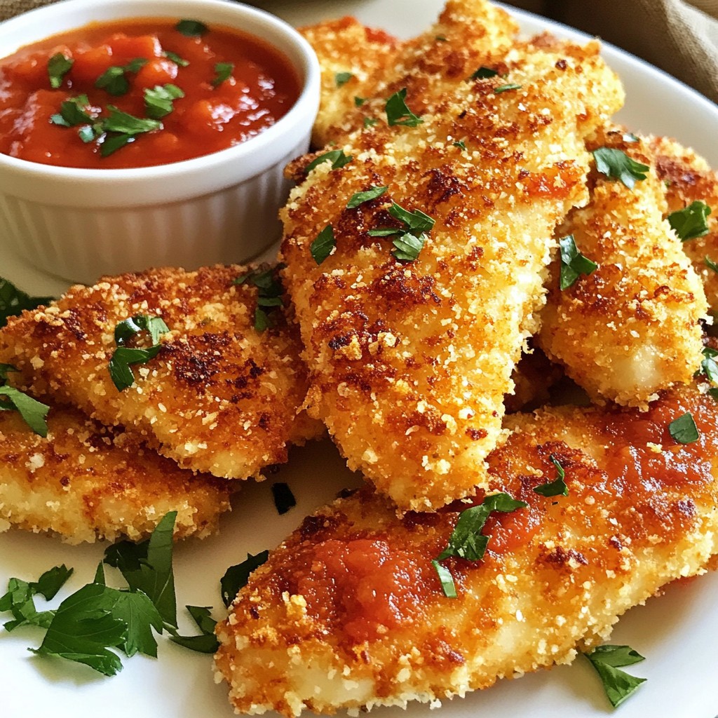 Parmesan Crusted Chicken Tenders Knusprig und Lecker