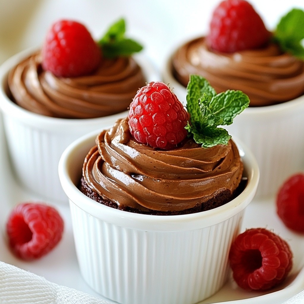 Schokoladen-Himbeer-Mousse-Tassen Köstlicher Genuss