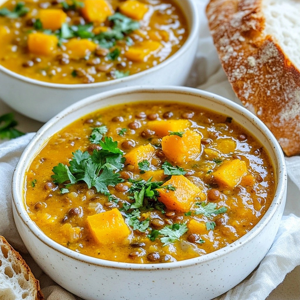 Spiced Instant Pot Butternut Squash Lentil Soup lecker