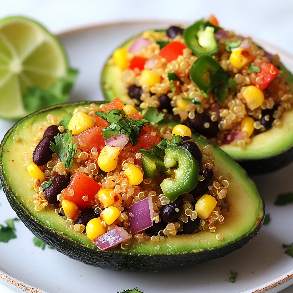 Mexican Quinoa Stuffed Avocados Gesunde Leckerei
