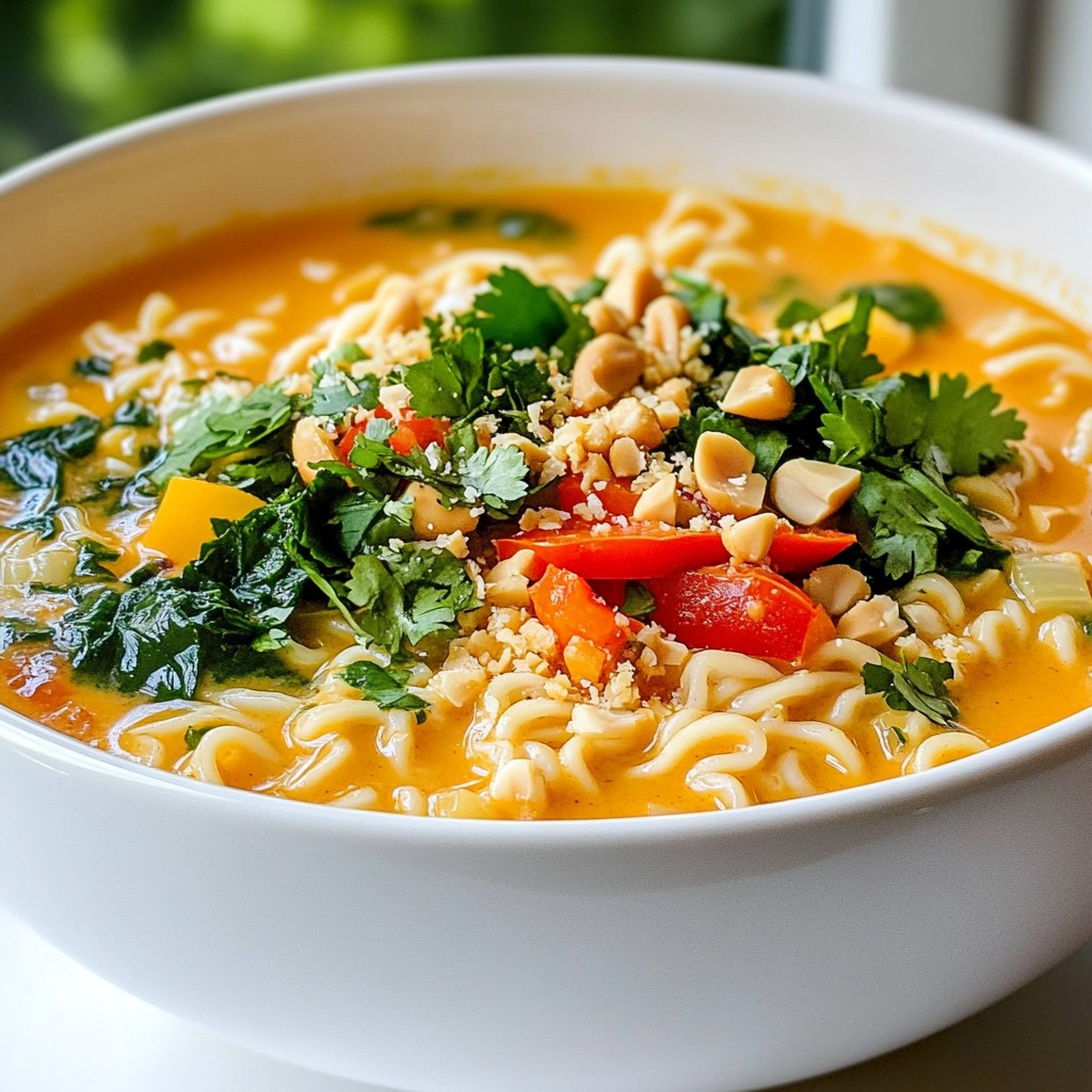 Würzige Erdnuss-Ramen-Suppe Einfach und Lecker