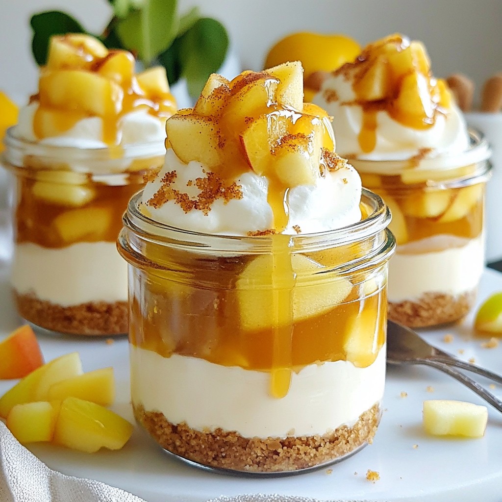 Köstliche Caramel Apple Cheesecake Jars Einfaches Dessert