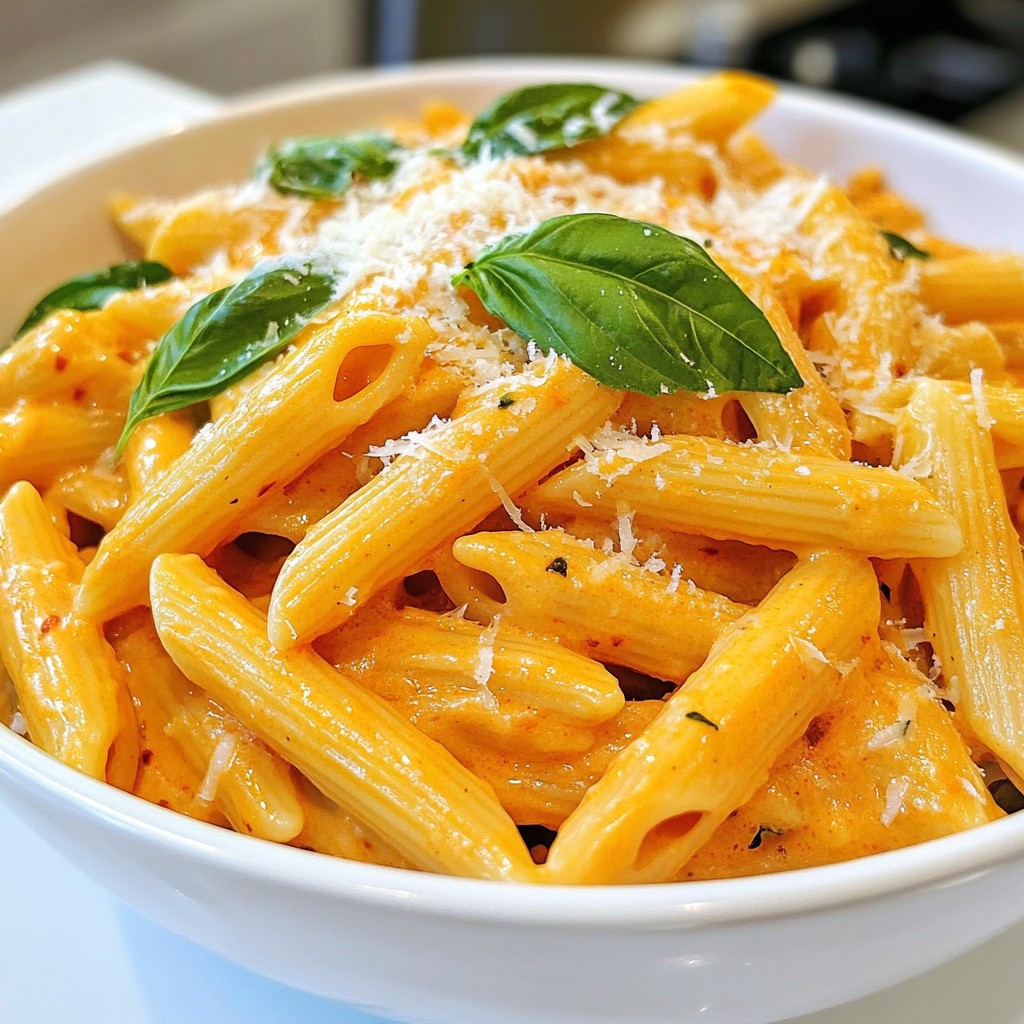 Cremige geröstete Paprika Pasta leicht zubereiten