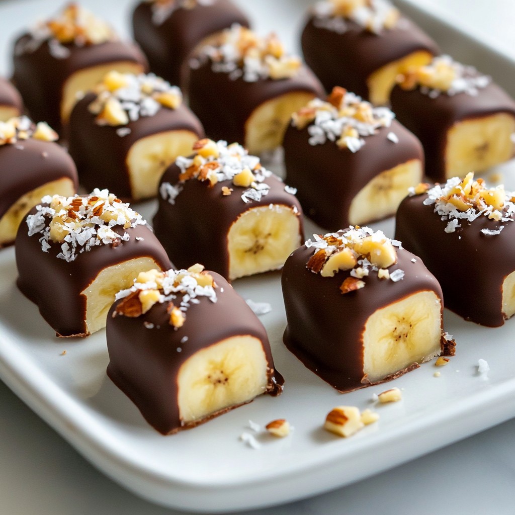 Schokoladenüberzogene Bananenhäppchen lecker und einfach