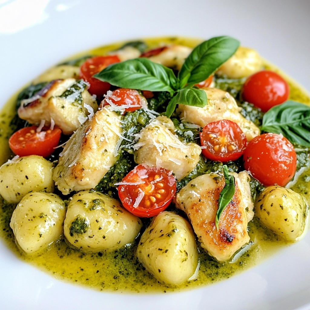 Cremiges Pesto Hähnchen Gnocchi Schnelles Rezept