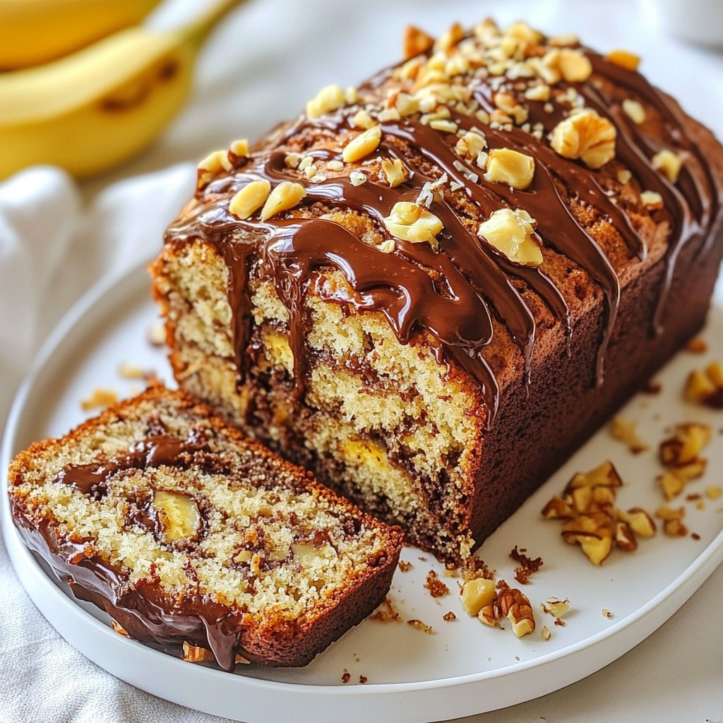 Nutella Swirl Bananenbrot Saftig und Einfach Rezept