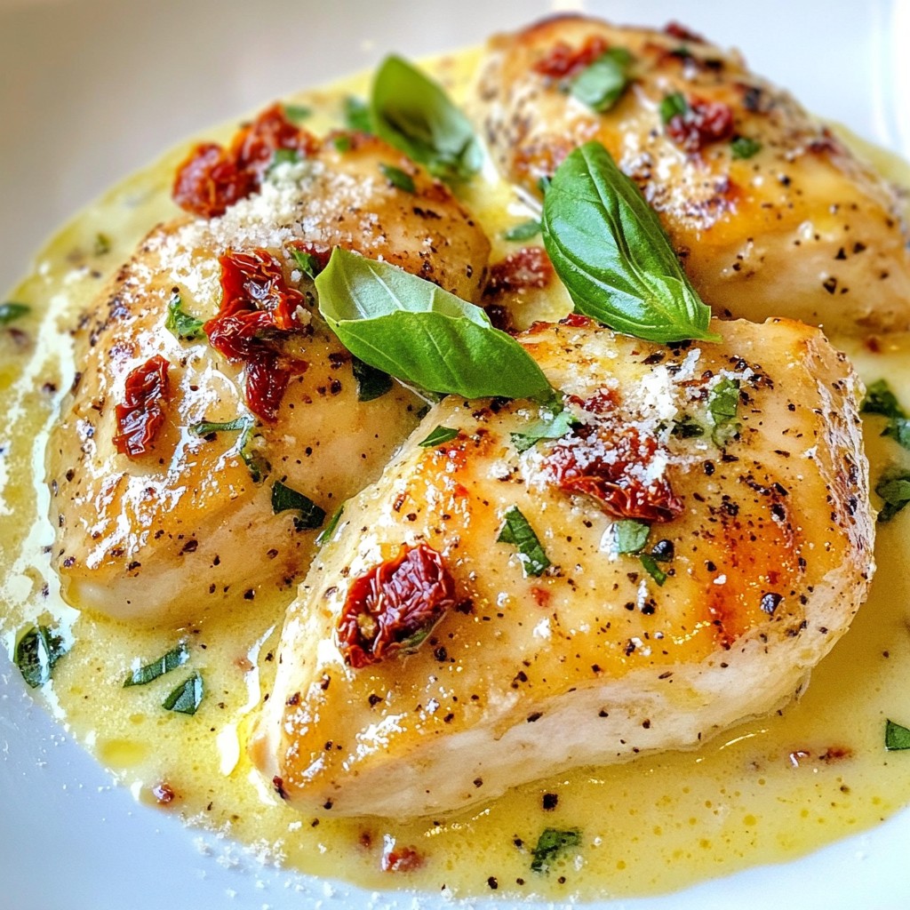 Creamy Garlic Sun Dried Tomato Chicken Genuss pur