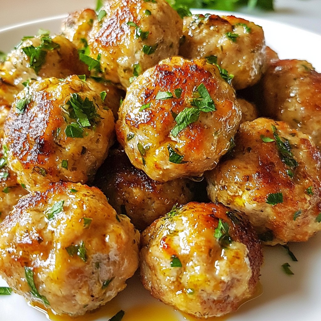 Garlic Herb Chicken Meatballs Einfach und köstlich