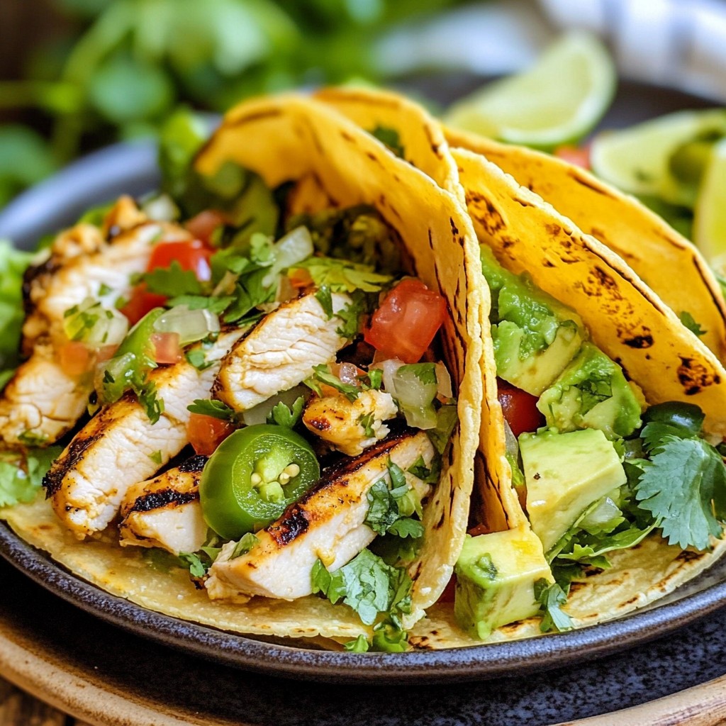 Jalapeño Lime Chicken Tacos Einfache und schnelle Mahlzeit