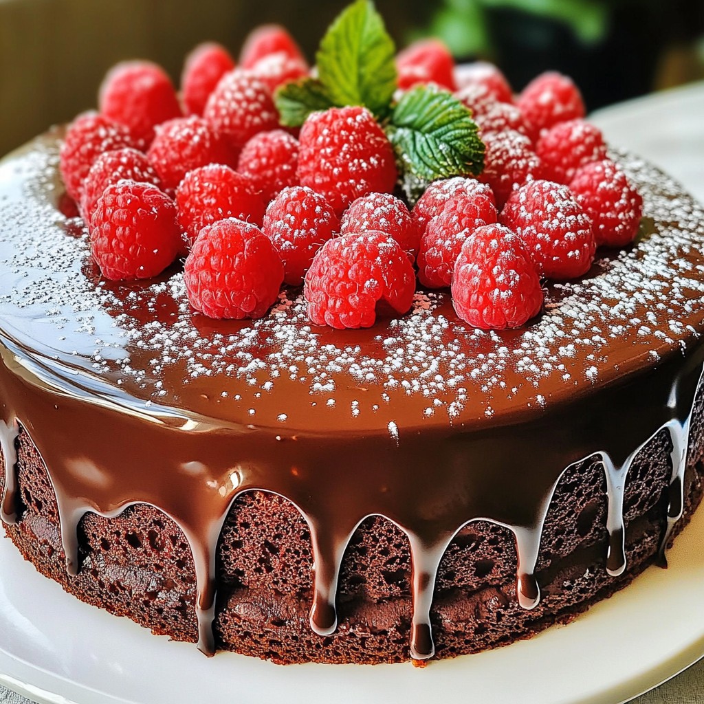 Schokoladen-Himbeer-Trüffelkuchen Einfaches Rezept