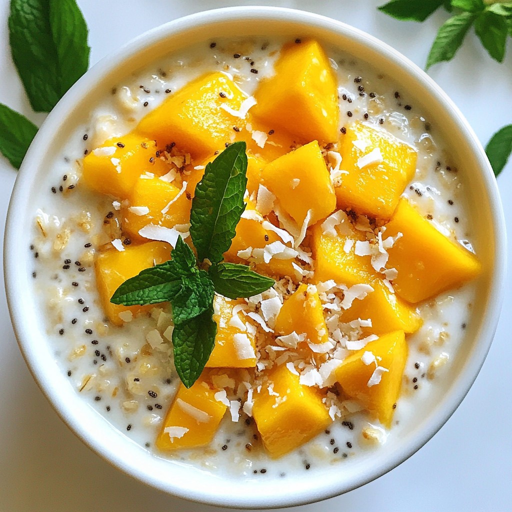 Mango Coconut Overnight Oats Leckerer Frühstücksgenuss