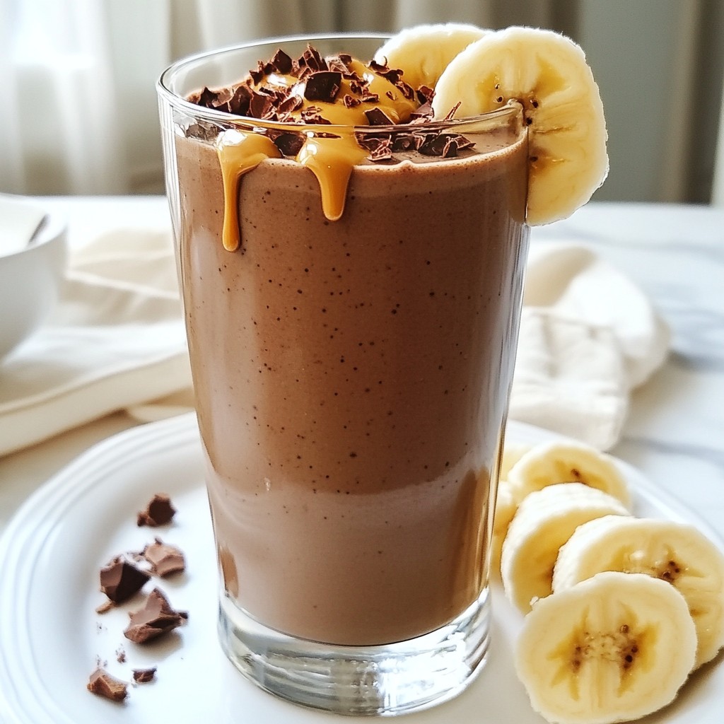 Schokoladen-Peanutbutter-Protein-Smoothie lecker und gesund