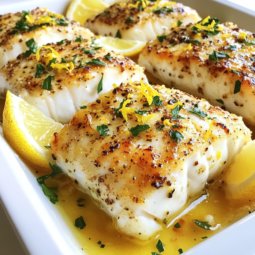 Buttery Lemon Garlic Cod Einfaches und köstliches Rezept