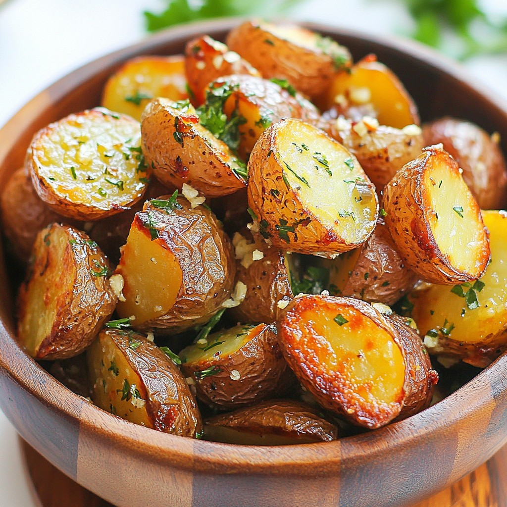 Knoblauch-Kräuter-geröstete Rotkartoffeln Einfaches Rezept