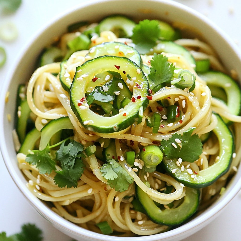 Asiatische Sesam-Gurken-Nudeln frischer Genuss