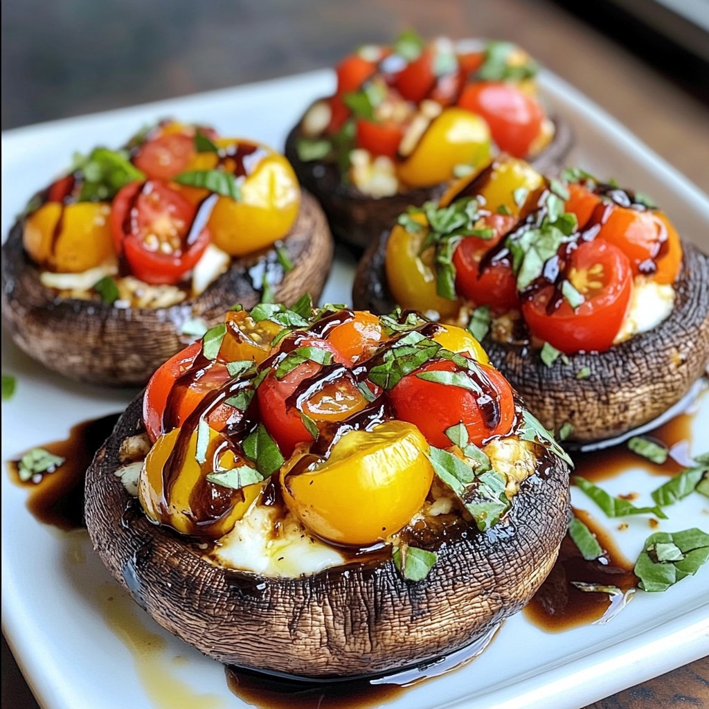 Caprese Stuffed Portobello Mushrooms Lecker und Einfach