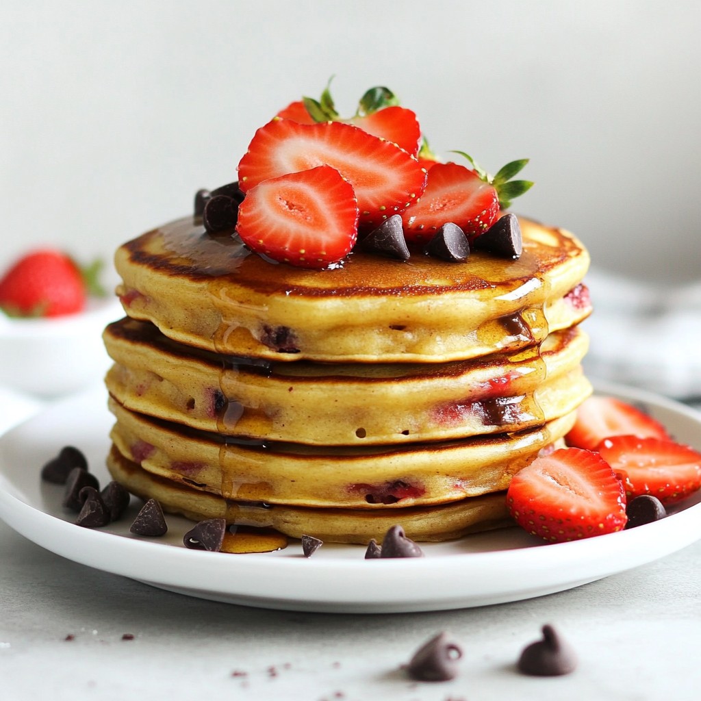 Erdbeer-Schokoladen-Pfannkuchen Köstlicher Frühstücksgenuss