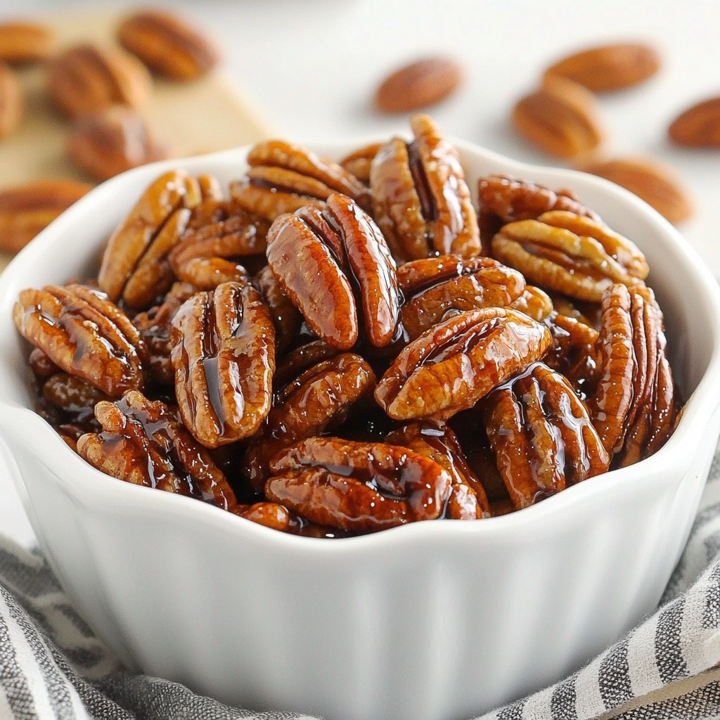 Maple Cinnamon Roasted Pecans Schmackhafte Snack-Idee