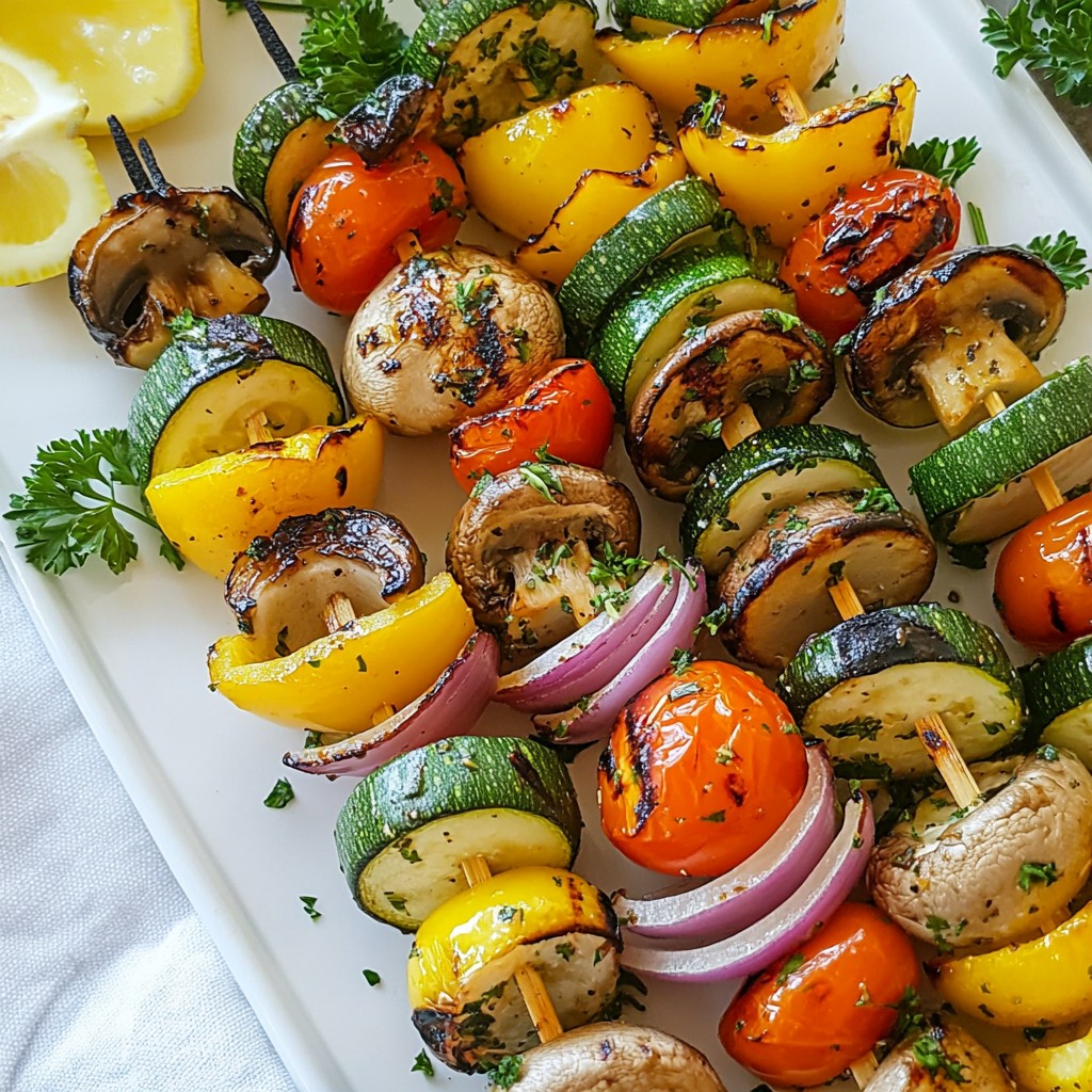 Lemon Herb Grilled Vegetable Kabobs Einfaches Rezept