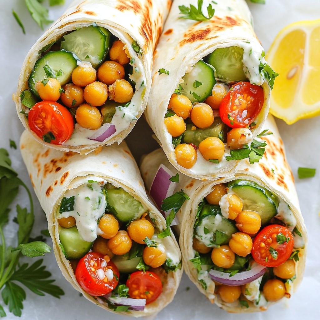 Kichererbsen Shawarma Wraps mit frischem Geschmack